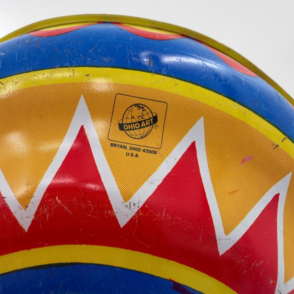 Tin Toy Vintage Circus Spinning Top Toy USA 60s 70s Litho Ohio Art Classic - Picture 3 of 7